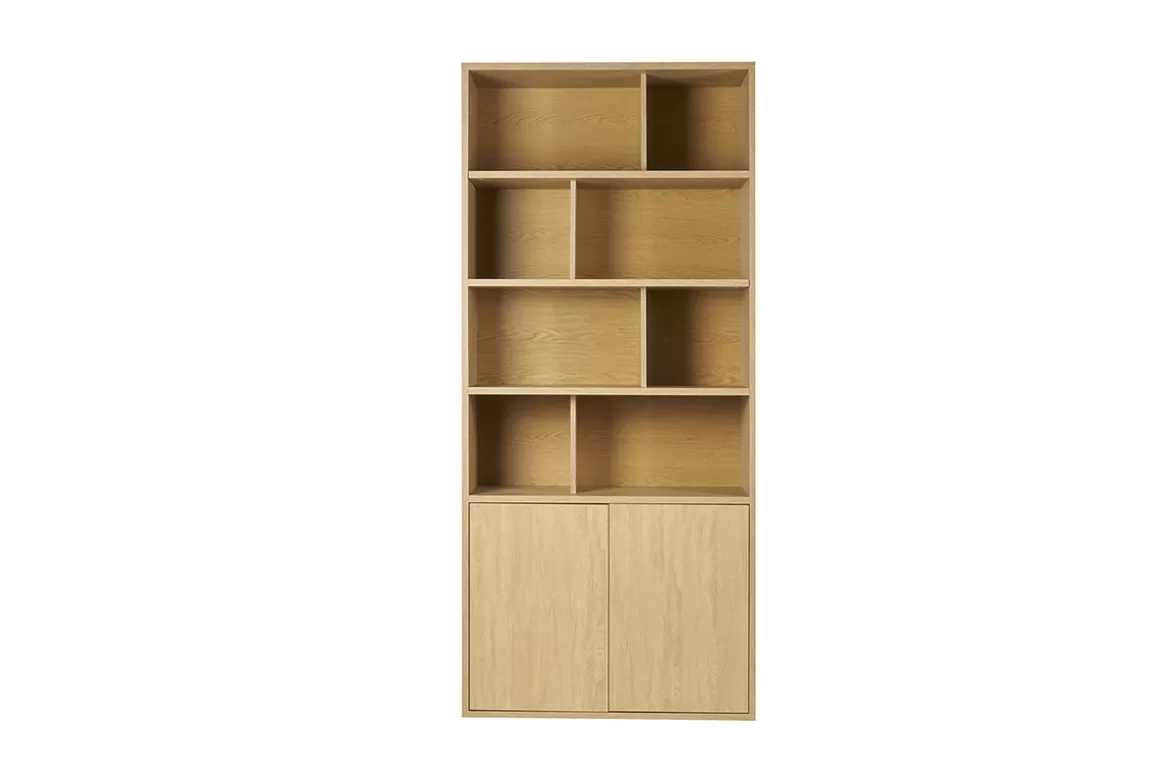 Miliboo Bücherregal mit hellem Eichenholzfinish B92 cm NAGANO