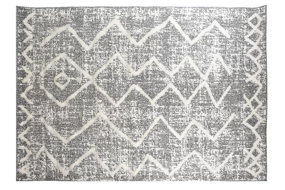 Miliboo Berber-Teppich mit Reliefmuster beige und grau 160 x 230 cm PALEO