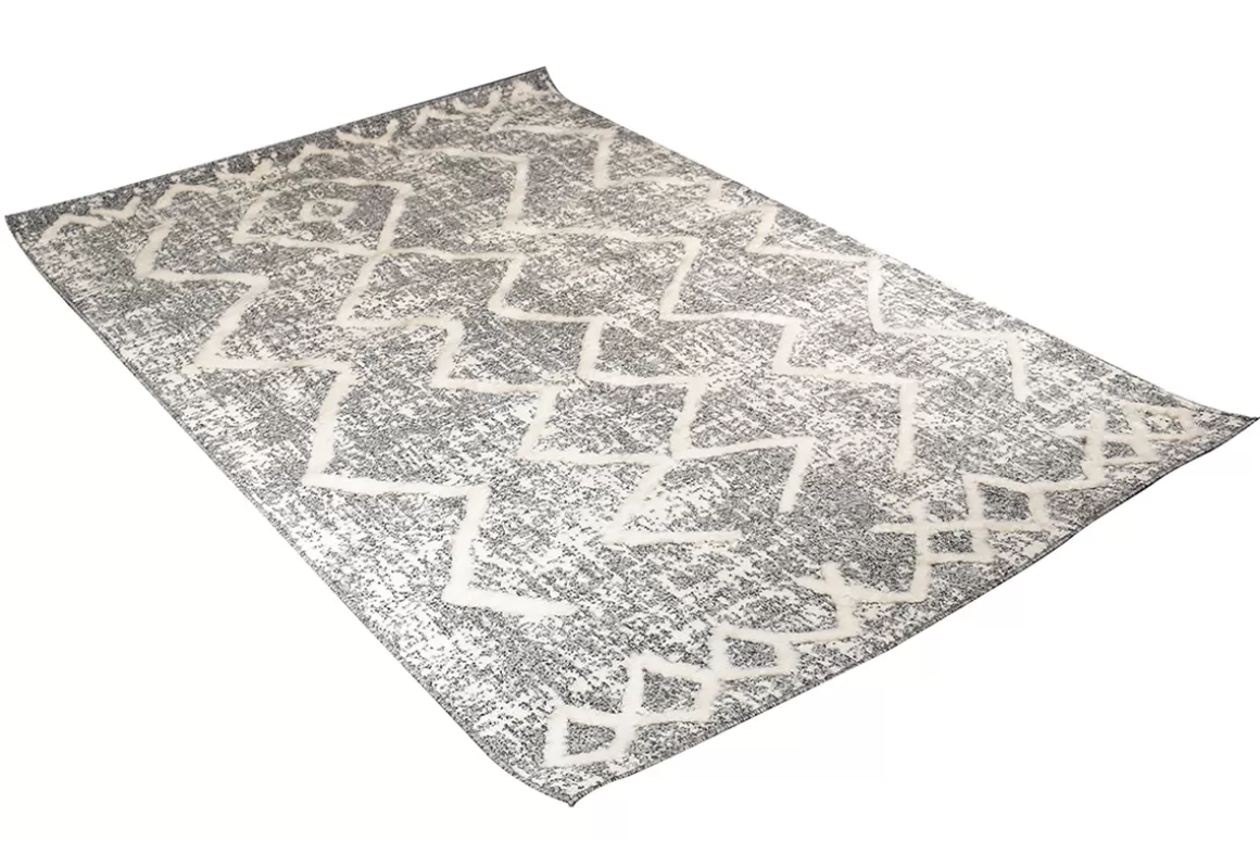 Miliboo Berber-Teppich mit Reliefmuster beige und grau 160 x 230 cm PALEO