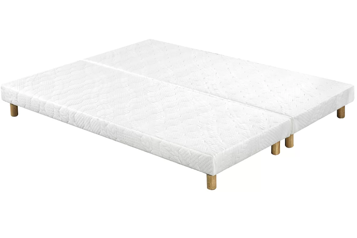 Miliboo Bett 160 x 200 cm Boxspring und Memory-Foam-Matratze BENJI