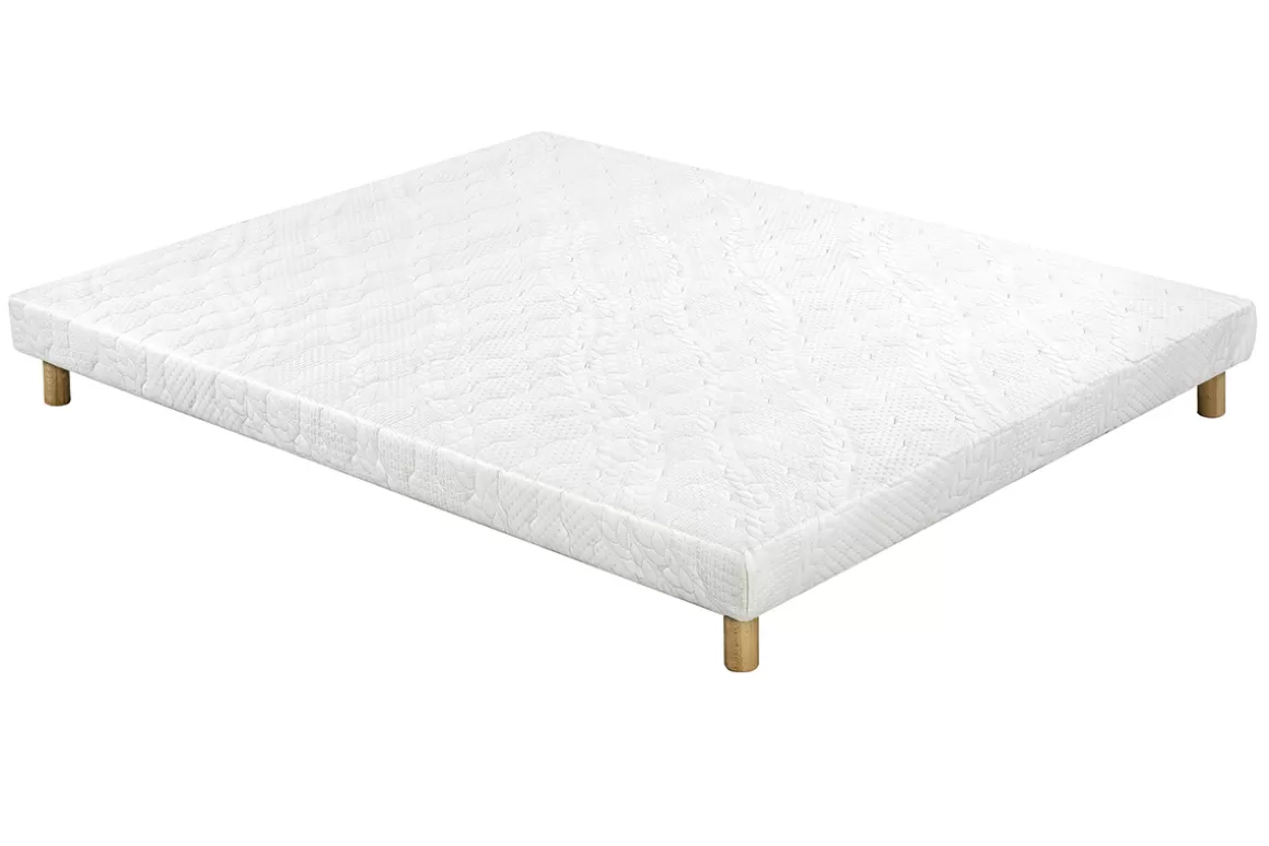 Miliboo Bett 140 x 200 cm Boxspring und Memory-Foam-Matratze BENJI