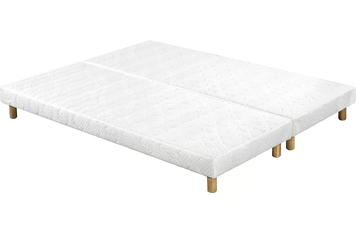 Miliboo Bett 180 x 200 cm Boxspring und Memory-Foam-Matratze BENJI