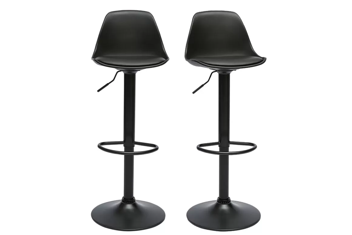 Miliboo Design schwarze Barhocker (2er Set) STEEVY