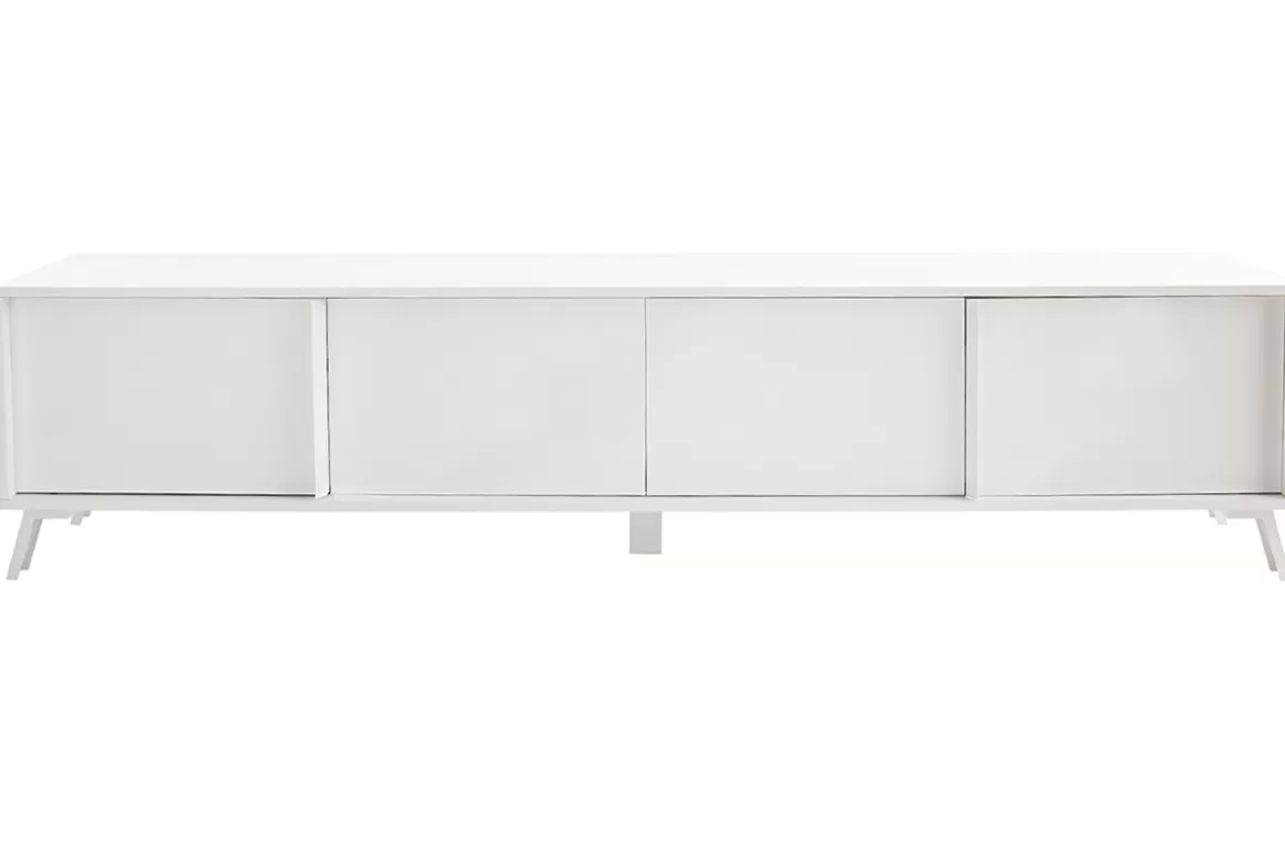 Miliboo Design TV-Möbel mit weißer Hochglanzoberfläche L205 cm NEMA