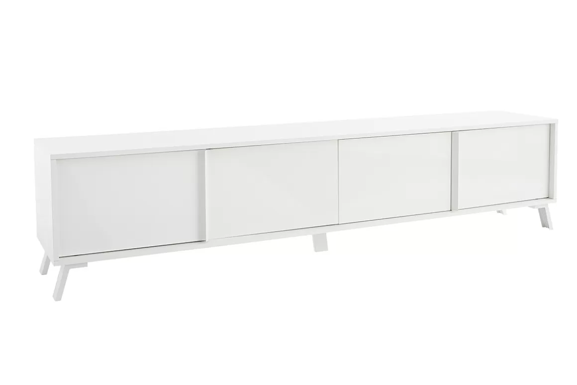 Miliboo Design TV-Möbel mit weißer Hochglanzoberfläche L205 cm NEMA