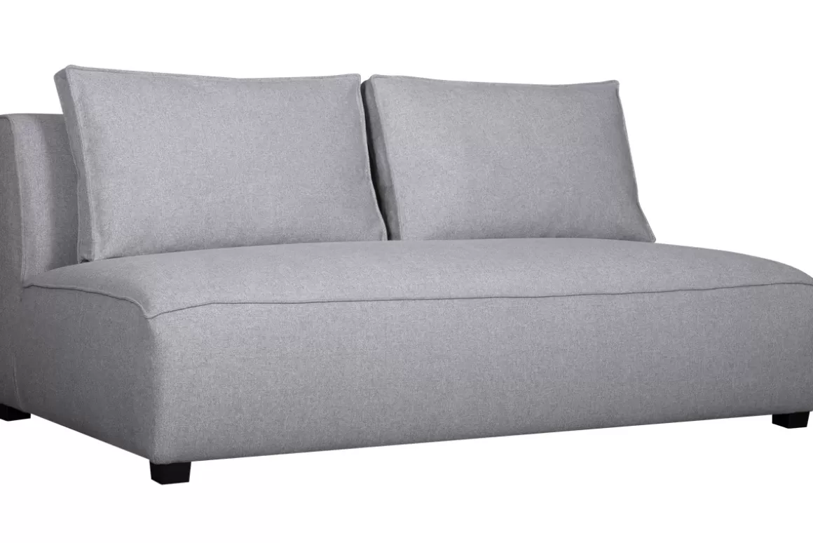 Miliboo Design-Doppelsofa aus hellgrauem Stoff PLURIEL