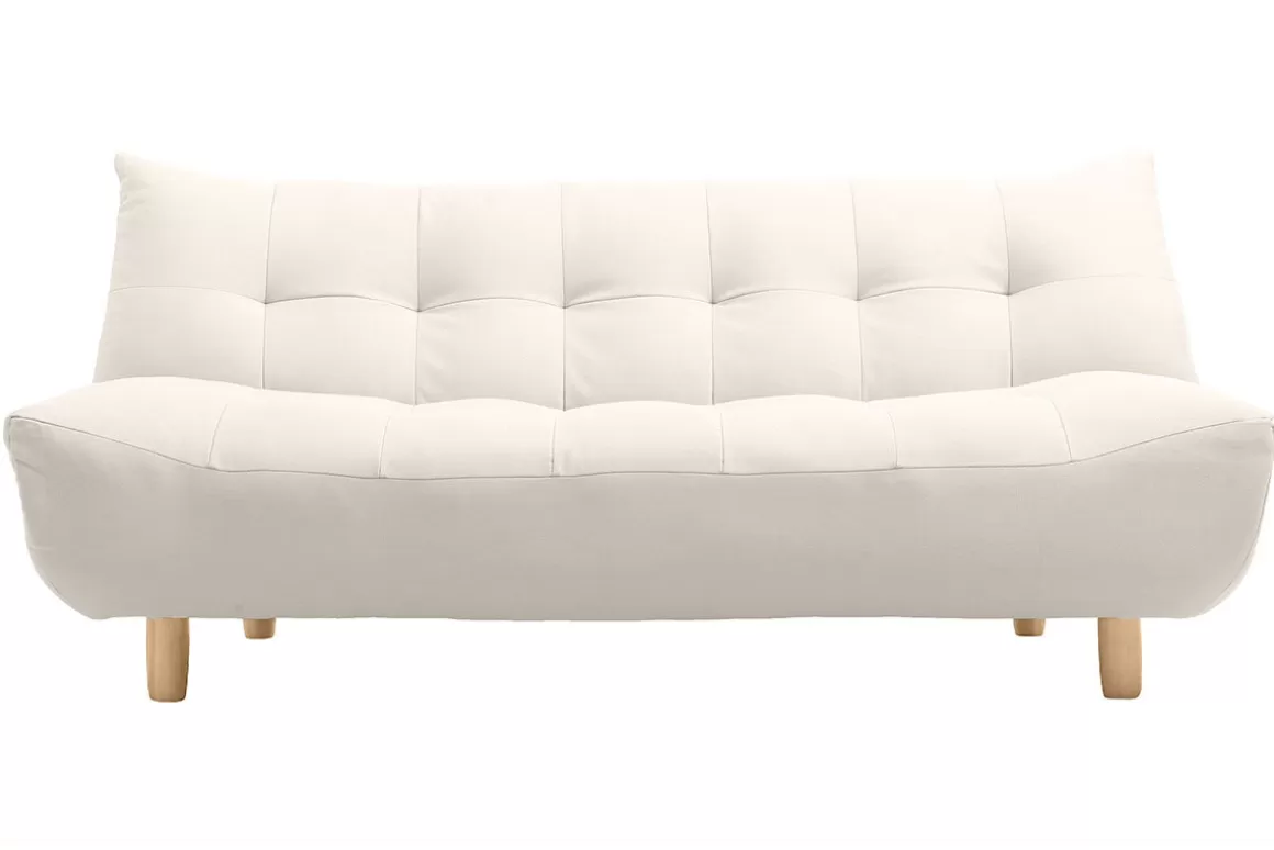 Miliboo Design-Schlafsofa skandinavisch Beige und Eiche YUMI