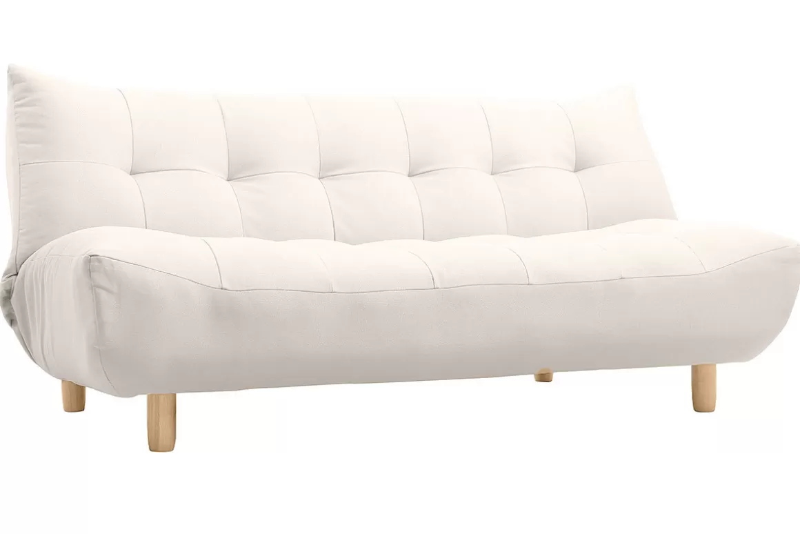 Miliboo Design-Schlafsofa skandinavisch Beige und Eiche YUMI