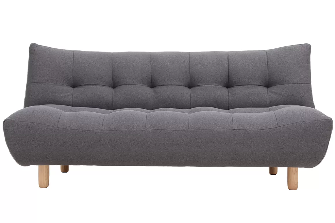 Miliboo Design-Schlafsofa skandinavisch Dunkelgrau und Eiche YUMI