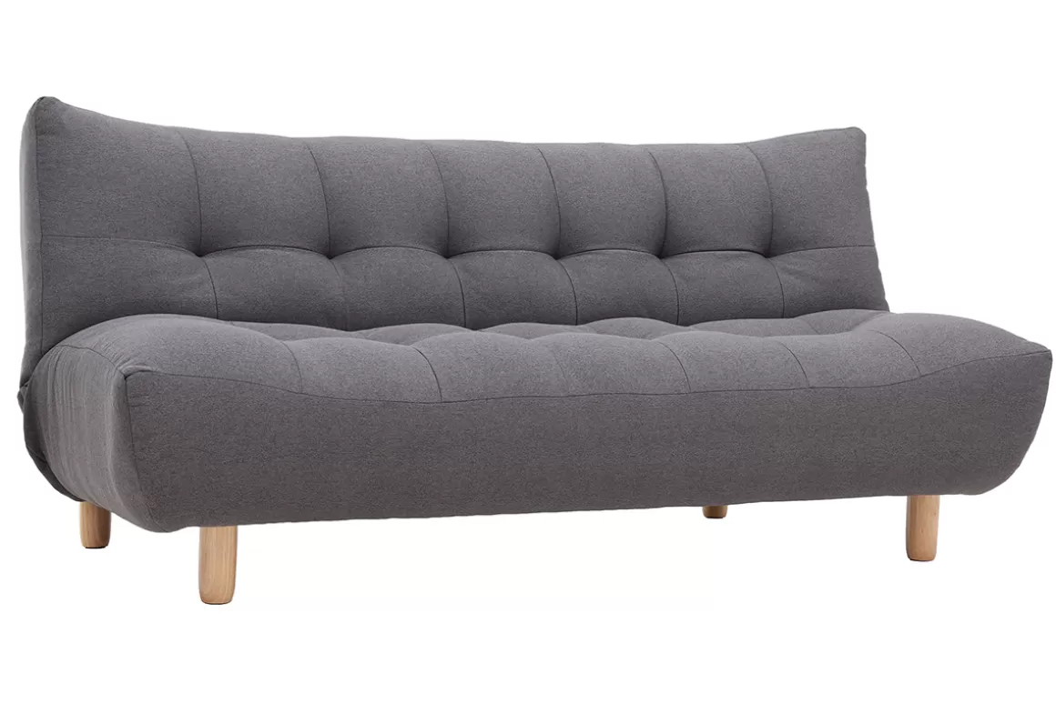 Miliboo Design-Schlafsofa skandinavisch Dunkelgrau und Eiche YUMI