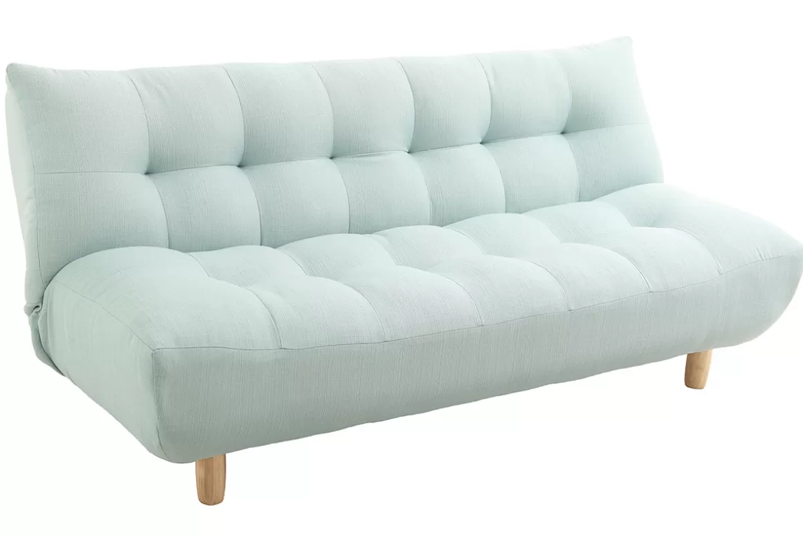 Miliboo Design-Schlafsofa skandinavisch Grün und Eiche YUMI