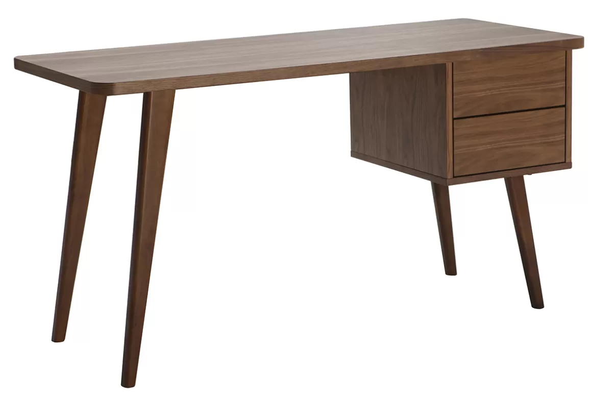 Miliboo Design-Schreibtisch Nussbaum L140 cm FIFTIES