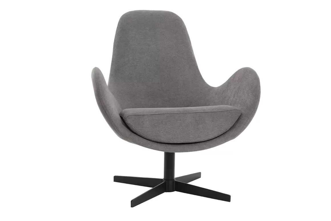 Miliboo Design-Sessel Samteffekt Grau ANDY