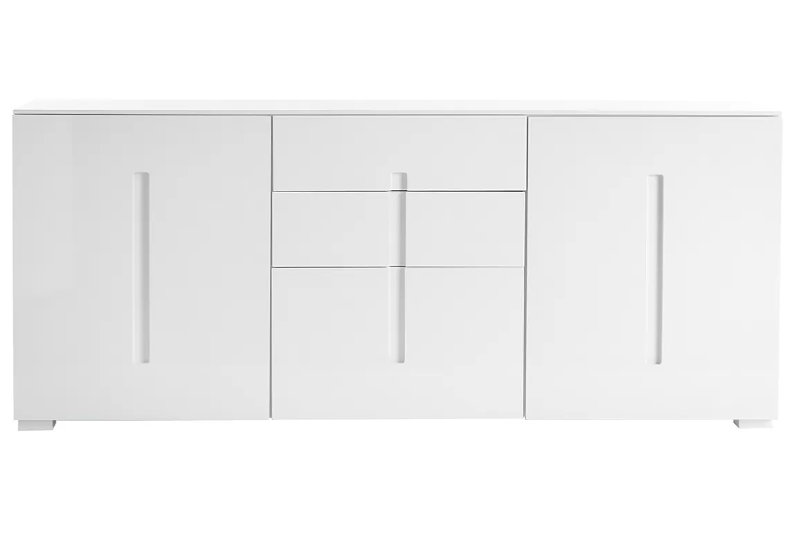 Miliboo Design-Sideboard Weiß lackiert 2 Türen 3 Schubladen TED