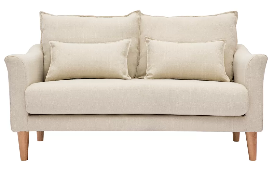 Miliboo Design-Sofa 2 Plätze beiger Stoff KATE