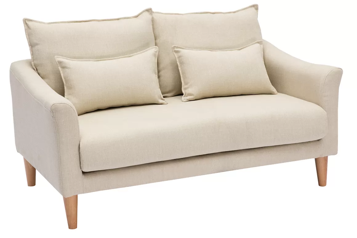 Miliboo Design-Sofa 2 Plätze beiger Stoff KATE