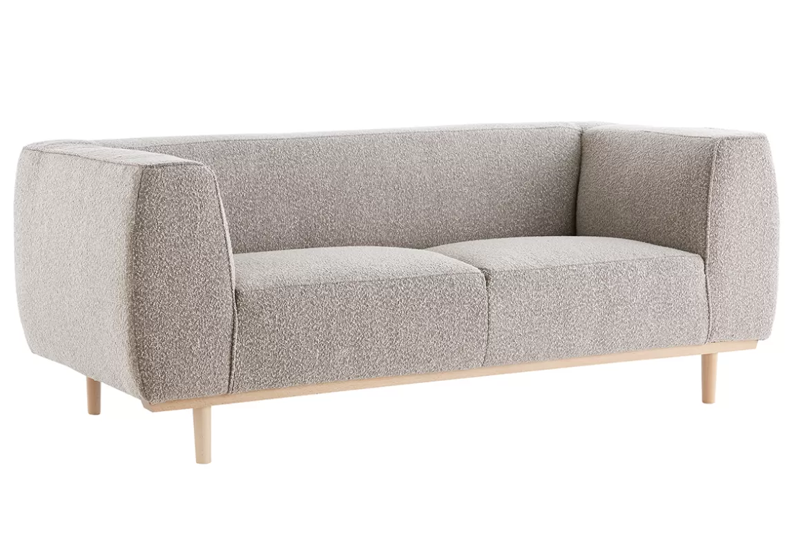 Miliboo Design-Sofa aus Bouclé-Stoff taupe 2/3-Sitzer MORRIS