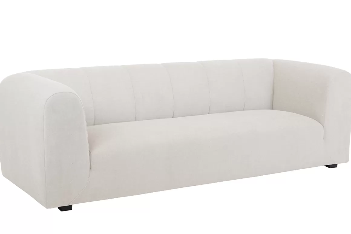 Miliboo Design-Sofa aus hellbeigem Stoff 4-Sitzer OLIVEIRO