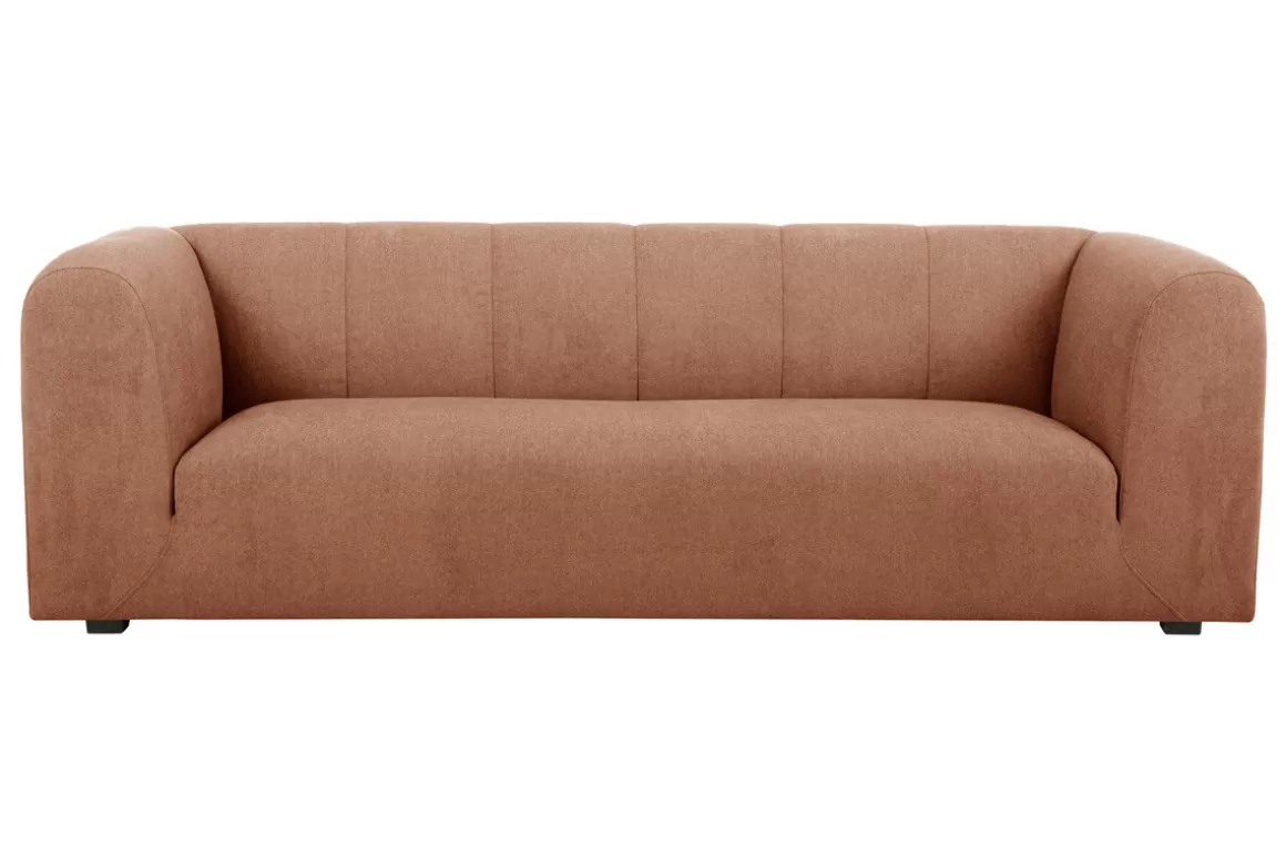 Miliboo Design-Sofa mit Stoff im Samtdesign Terracotta 3-4-Sitzer OLIVEIRO