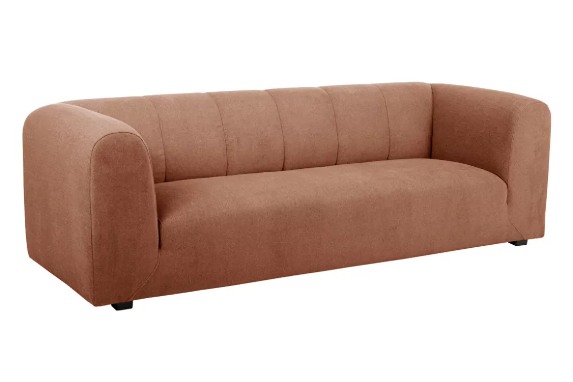 Miliboo Design-Sofa mit Stoff im Samtdesign Terracotta 3-4-Sitzer OLIVEIRO