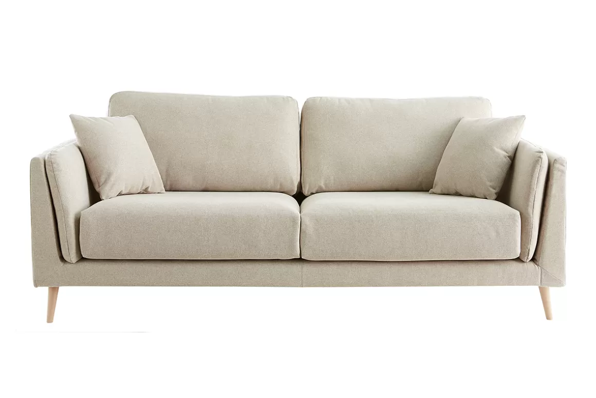 Miliboo Design-Sofa 3-Sitzer aus naturbeigem Stoff VOGUE