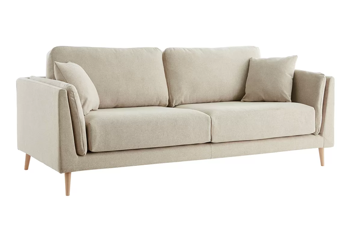 Miliboo Design-Sofa 3-Sitzer aus naturbeigem Stoff VOGUE