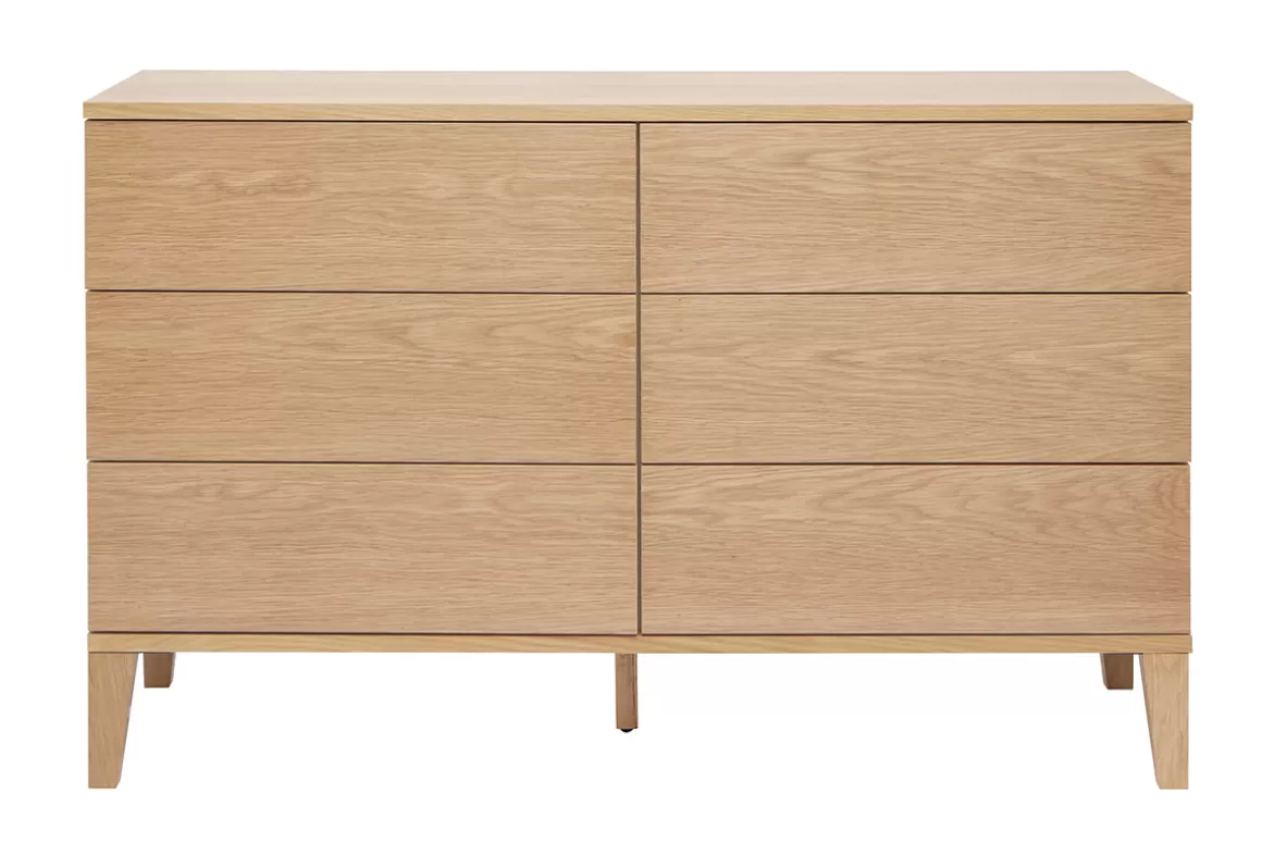 Miliboo Kommode mit 6 Schubladen aus hellem Holz B120 cm FREDDY