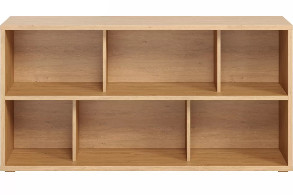 Miliboo Niedriger Bücherschrank mit hellem Eichenholzfinish B140 cm EPURE