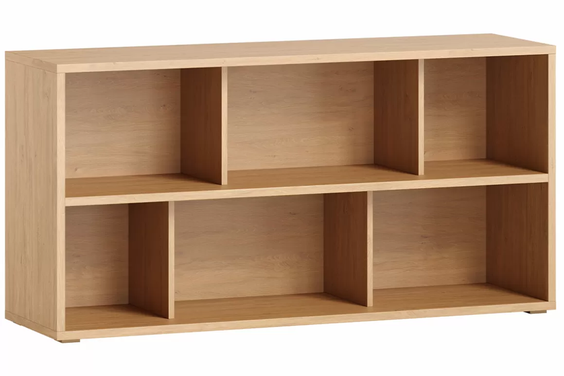 Miliboo Niedriger Bücherschrank mit hellem Eichenholzfinish B140 cm EPURE