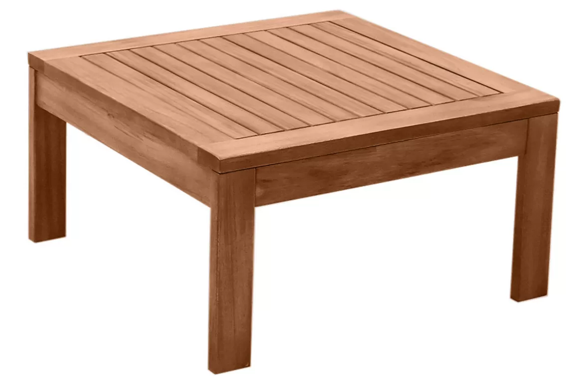 Miliboo Quadratischer Garten-Couchtisch aus Massivholz B60 cm SALVADOR