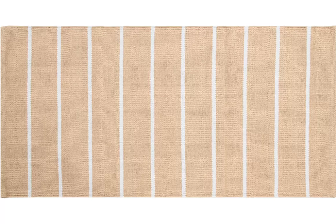 Miliboo Rechteckiger, beige-weiß gestreifter Teppich 60 x 180 cm LANZA