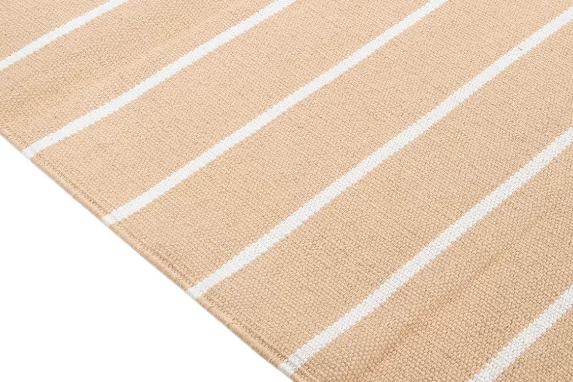 Miliboo Rechteckiger, beige-weiß gestreifter Teppich 60 x 180 cm LANZA