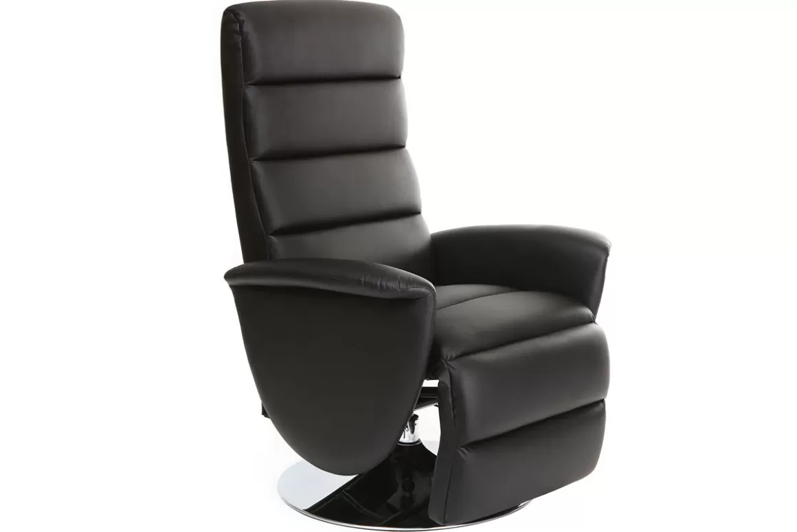 Miliboo Relax-Sessel manuell verstellbar Schwarz NELSON