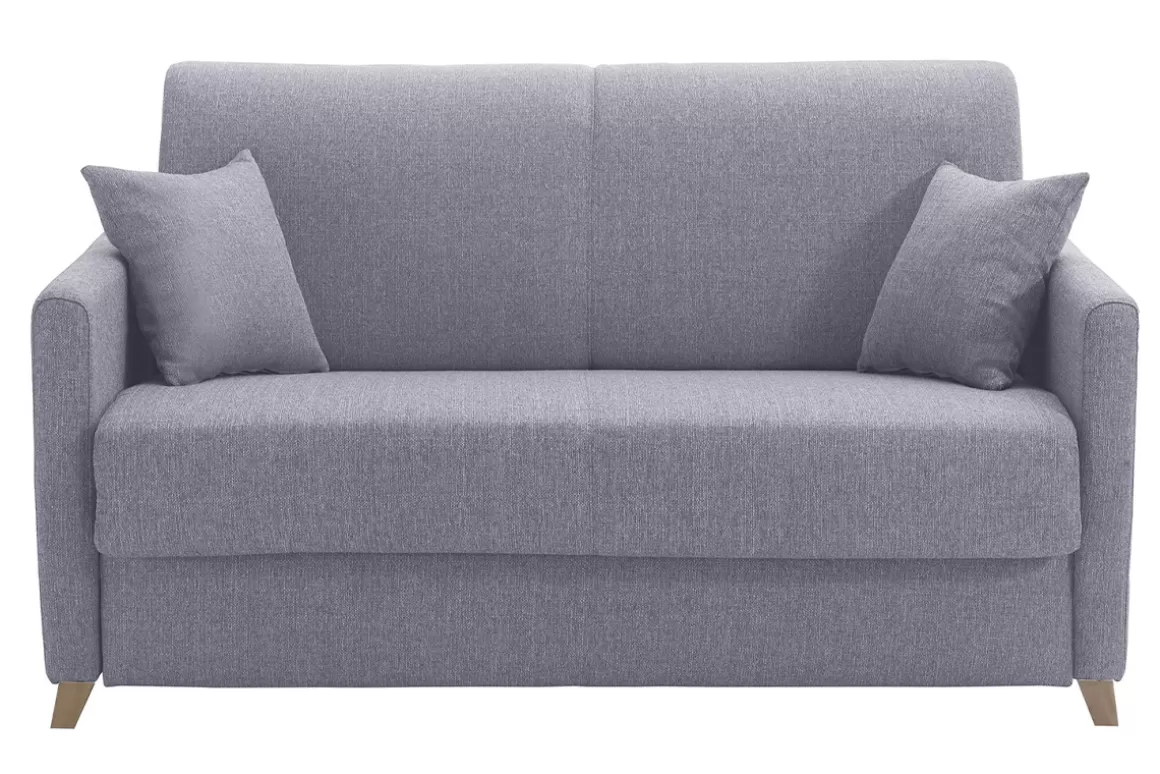 Miliboo Schlafcouch grau mit Matratze 13 cm 2-3-Sitzer SKANDY