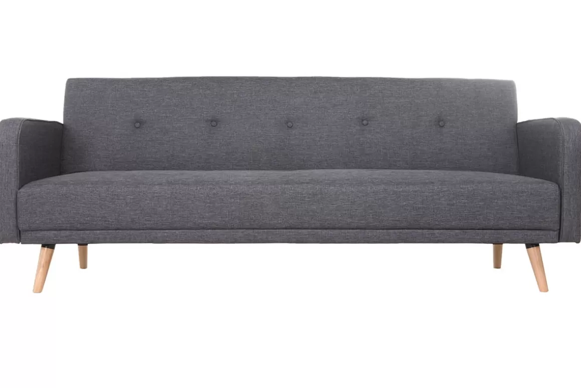 Miliboo Schlafsofa 3 Plätze skandinavisches Design Dunkelgrau ULLA