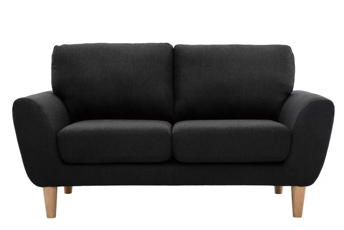 Miliboo 2-Sitzer Sofa mit Stoffbezug in dunkelgrauer ALICE