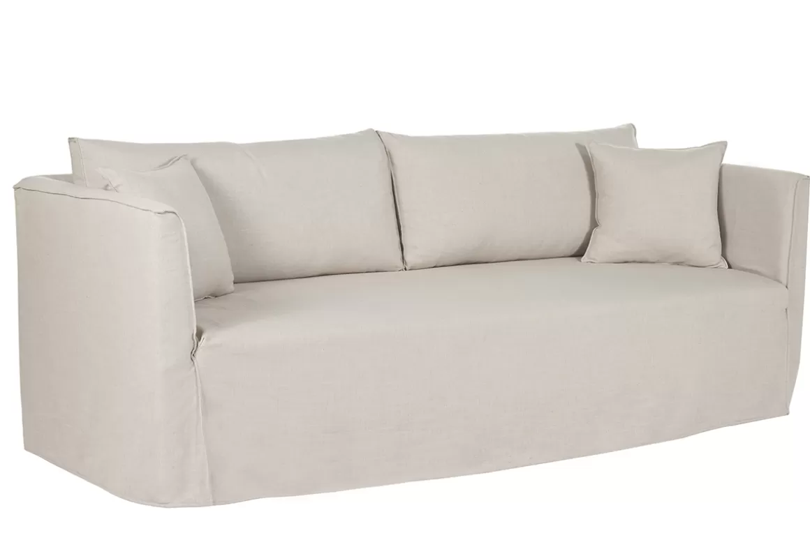 Miliboo 4-5-Sitzer-Sofa mit abnehmbarem Bezug aus beigem Stoff ADELE