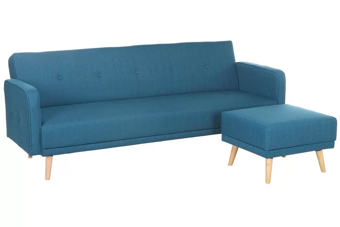 Miliboo Skandinavisches Eck-Schlafsofa entenblau ULLA