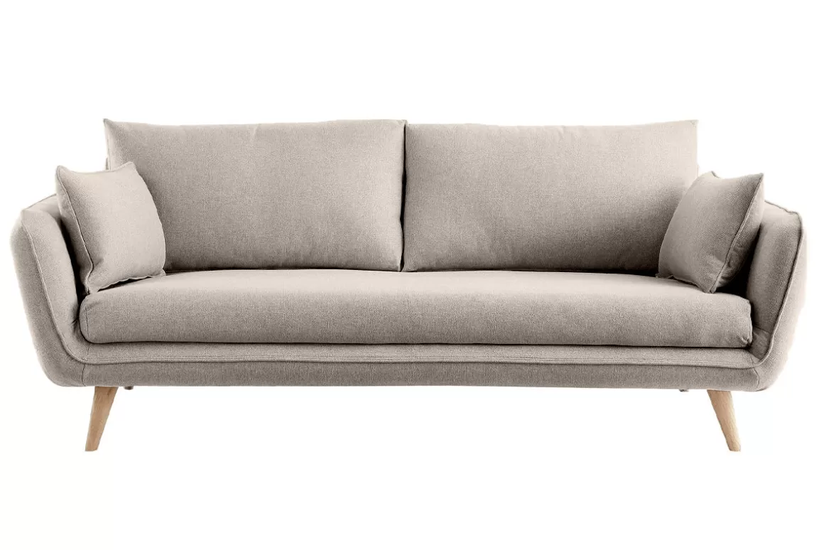 Miliboo Skandinavisches 3-Sitzer-Sofa beige CREEP