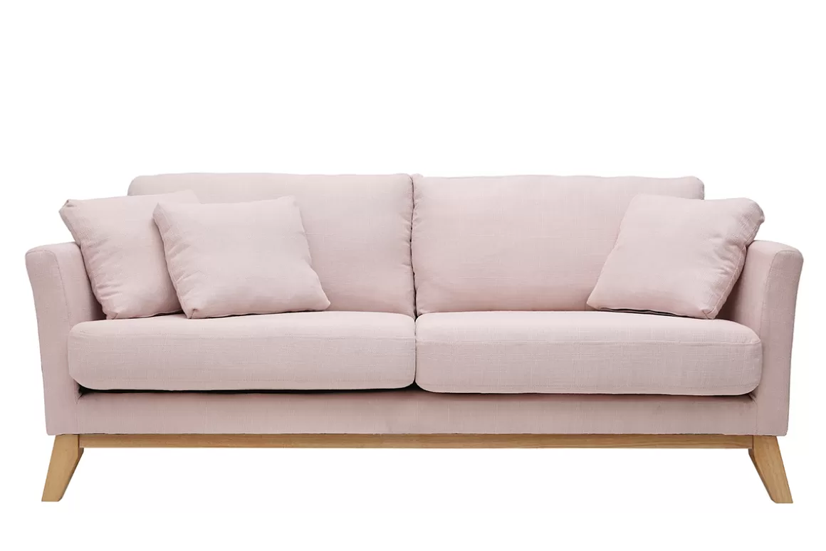 Miliboo Sofa skandinavisch 3 Plätze Bezug abnhembar Rosa OSLO