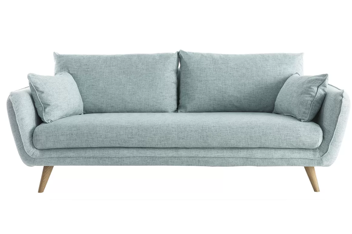 Miliboo Sofa skandinavisch 3 Plätze eisblau CREEP