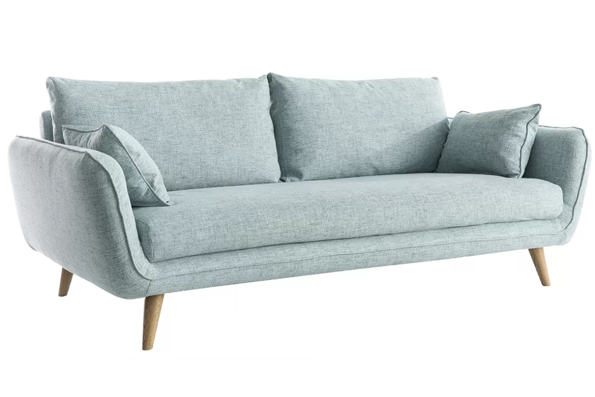 Miliboo Sofa skandinavisch 3 Plätze eisblau CREEP