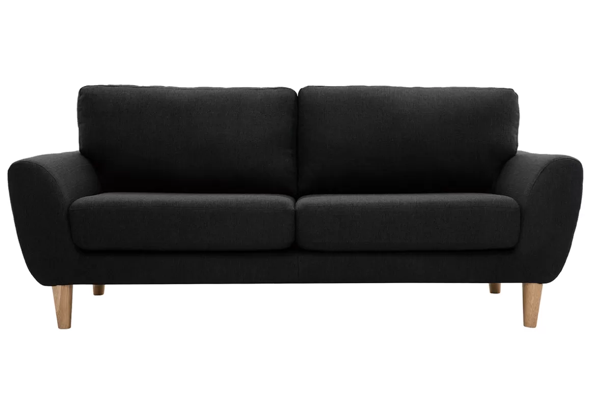 Miliboo Sofa Skandinavisch Stoff Anthrazitgrau 3-Sitzer ALICE