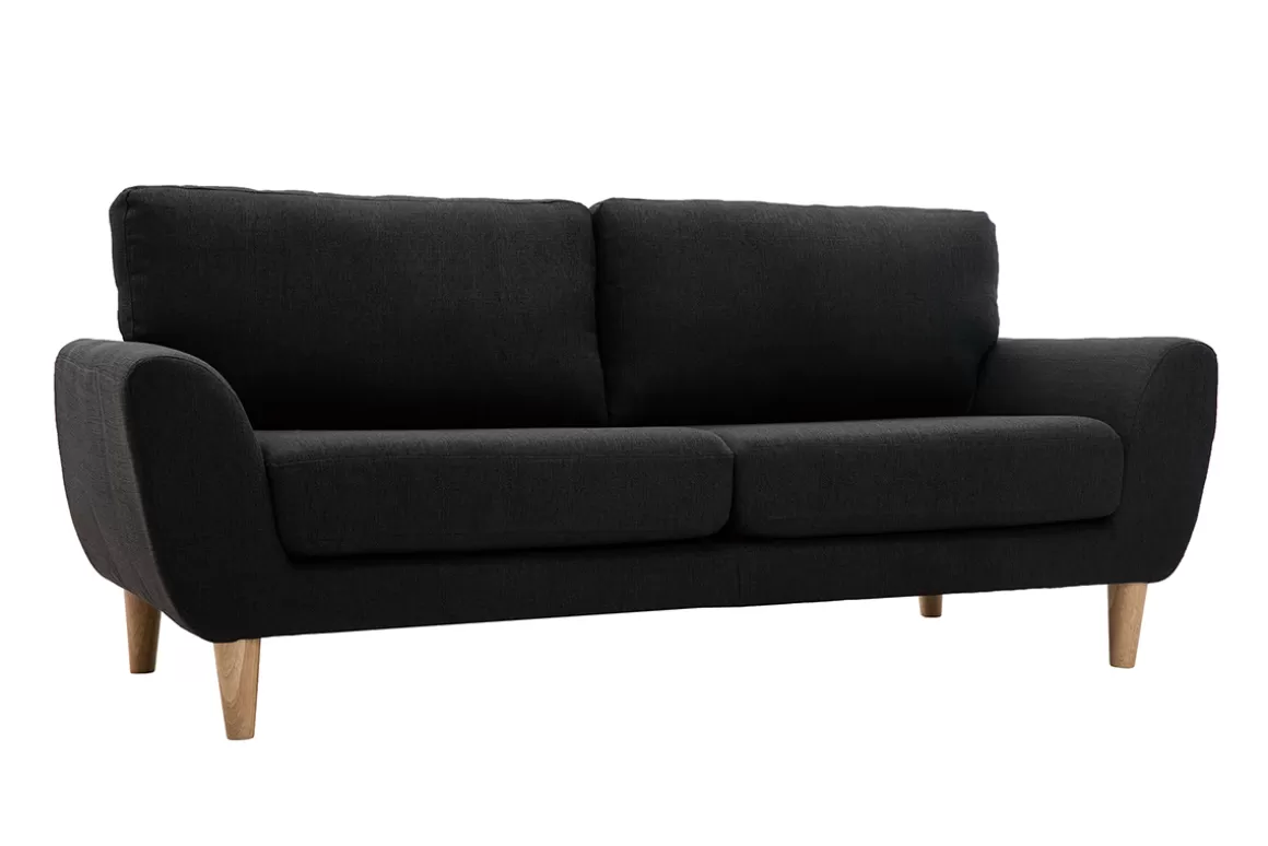 Miliboo Sofa Skandinavisch Stoff Anthrazitgrau 3-Sitzer ALICE