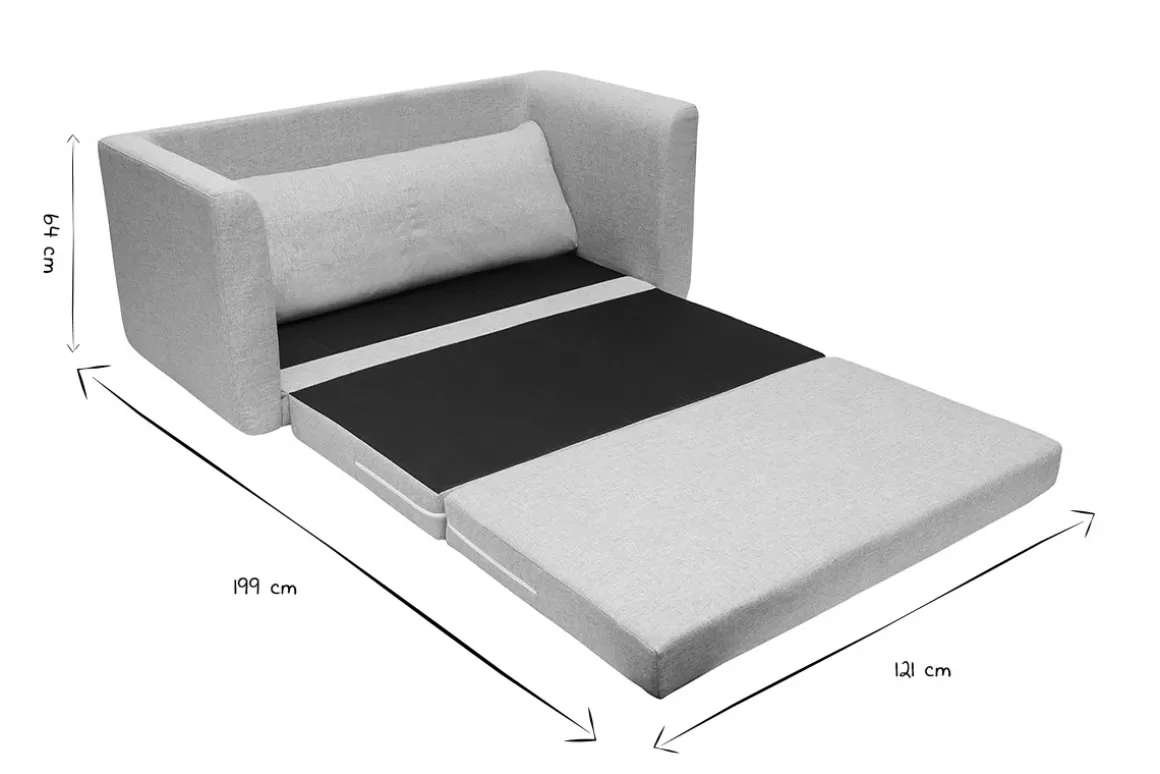 Miliboo Zweisitzer-Schlafsofa in hellem grauen Stoff LEON